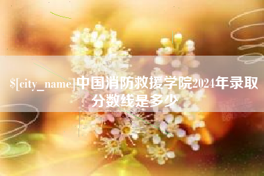 昌都中国消防救援学院2024年录取分数线是多少
