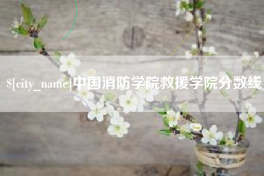 昌都中国消防学院救援学院分数线